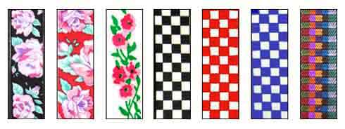 Suspenders for kids with floral and checker board designs. One inch width adjustable suspenders with genuine leather y back configuration.