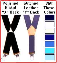 Solid color kids suspenders in black, white and navy